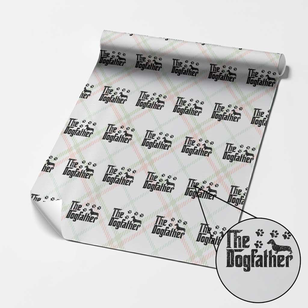 Dachshund Dog Dad Wrapping Paper Roll The Dogfather Fathers Day Gifts For Dog Lovers - Wonder Print Shop