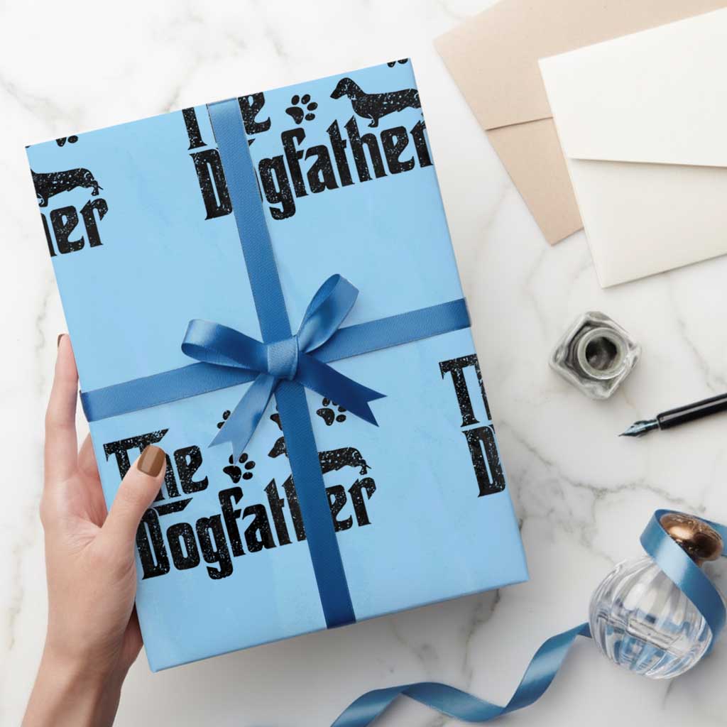 Dachshund Dog Dad Wrapping Paper Roll The Dogfather Fathers Day Gifts For Dog Lovers - Wonder Print Shop