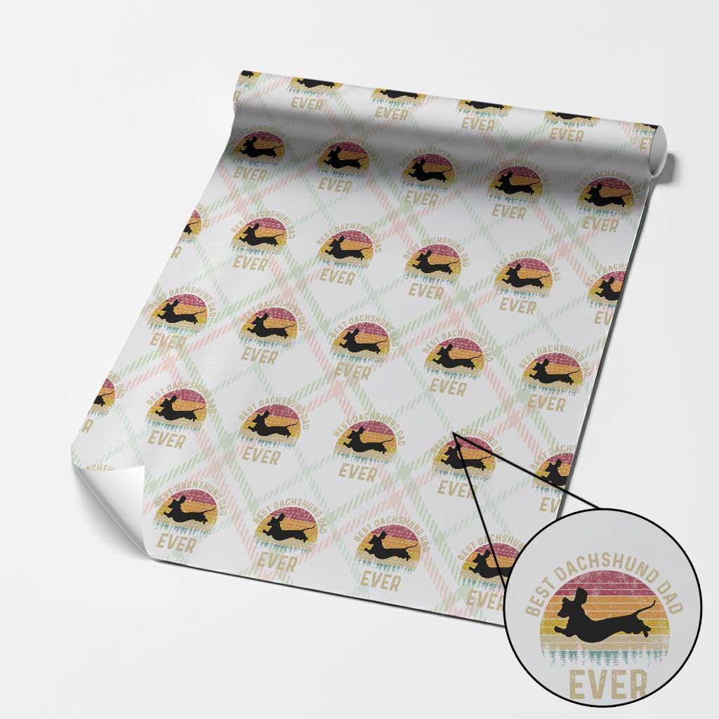 Dachshund Dog Dad Wrapping Paper Roll Vintage 60s 70s Retro Fathers Day Gift for Dog Lovers - Wonder Print Shop