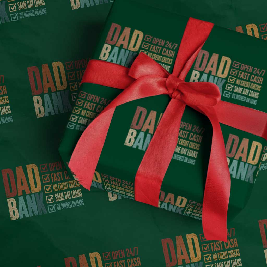 Dad Bank Wrapping Paper Roll Open 24 7 Fast Cash Funny Father's Day Gifts