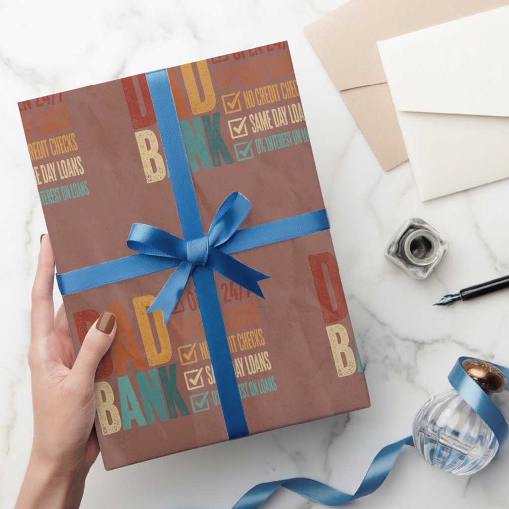 Dad Bank Wrapping Paper Roll Open 24 7 Fast Cash Funny Father's Day Gifts
