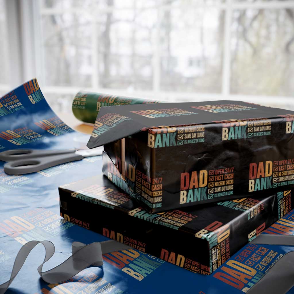 Dad Bank Wrapping Paper Roll Open 24 7 Fast Cash Funny Father's Day Gifts