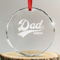 Dad Est 2026 Crystal Glass Ornament Funny New Dad Baby Announcement