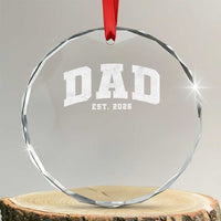 Dad Est 2026 Crystal Glass Ornament Promoted To Daddy Fathers Day