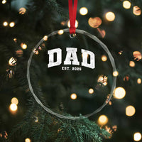 Dad Est 2026 Crystal Glass Ornament Promoted To Daddy Fathers Day