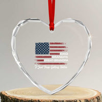 Dad Grandpa Great Grandpa I Just Keep Getting Better Heart Crystal Glass Ornament Vintage American Flag Father's Day