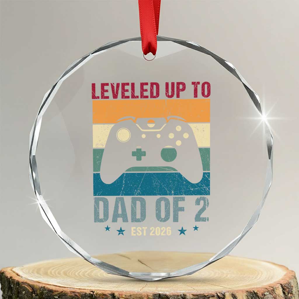 Dad Level Unlocked Crystal Glass Ornament Funny New Dad Gaming Father's Day Gift