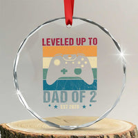 Dad Level Unlocked Crystal Glass Ornament Funny New Dad Gaming Father's Day Gift