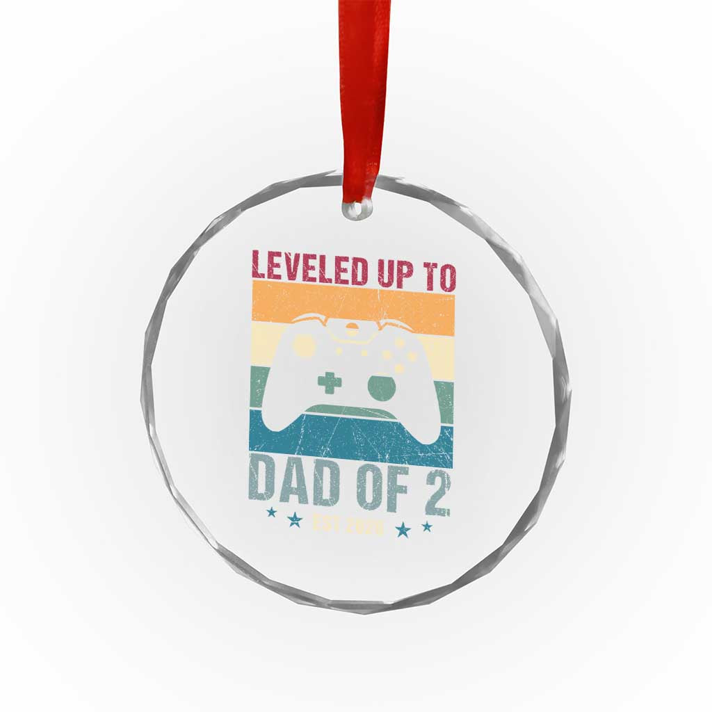Dad Level Unlocked Crystal Glass Ornament Funny New Dad Gaming Father's Day Gift