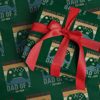 Dad Level Unlocked Wrapping Paper Roll Funny New Dad Gaming Father's Day Gift