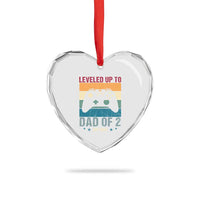 Dad Level Unlocked Heart Crystal Glass Ornament Funny New Dad Gaming Father's Day Gift