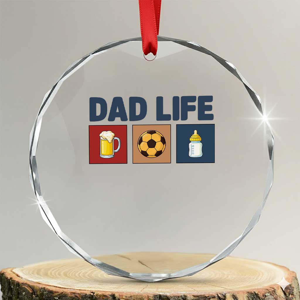Dad Life Soccer Beer Baby Bottle Crystal Glass Ornament Fathers Day Gift