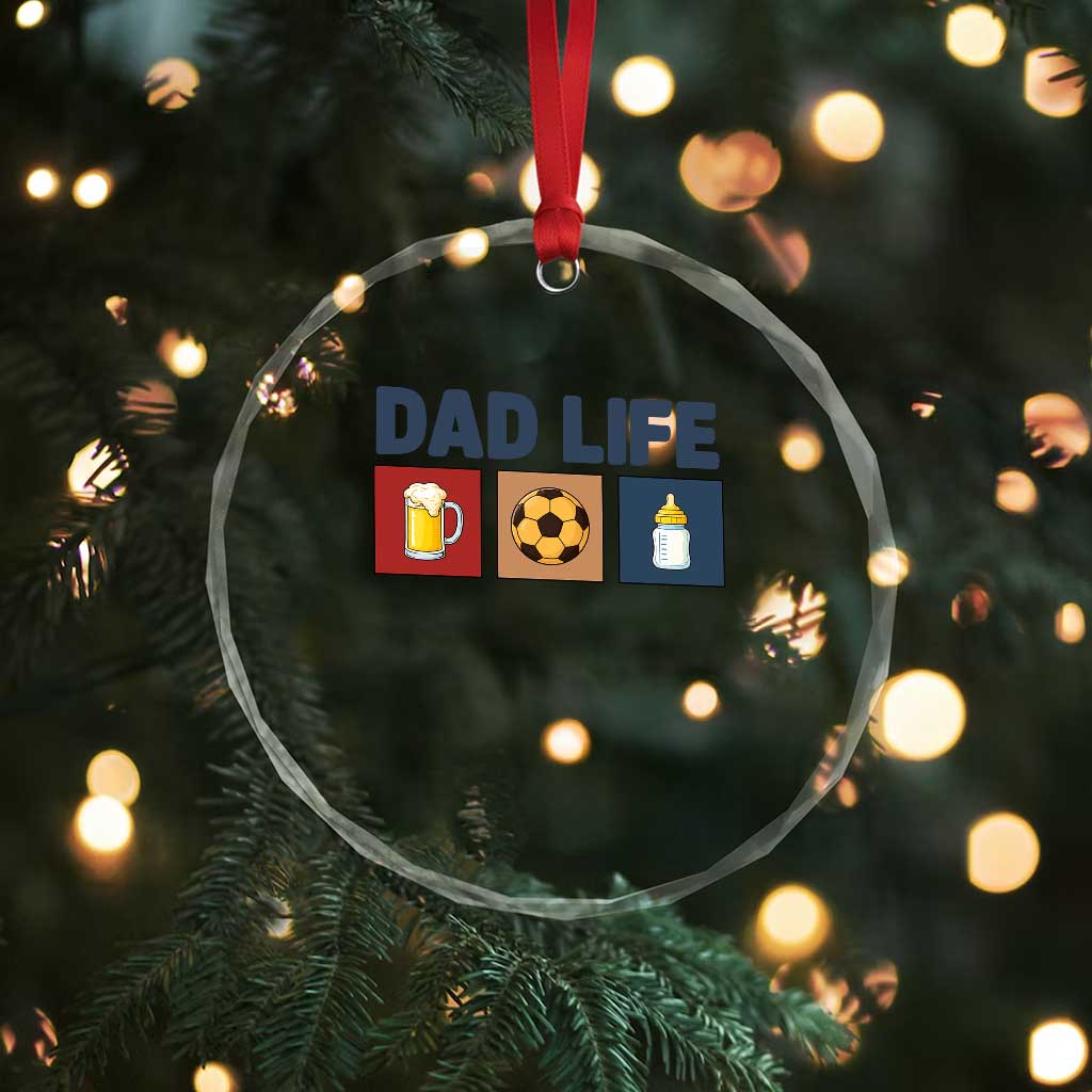 Dad Life Soccer Beer Baby Bottle Crystal Glass Ornament Fathers Day Gift