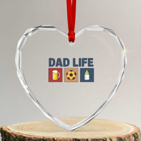 Dad Life Soccer Beer Baby Bottle Heart Crystal Glass Ornament Fathers Day Gift