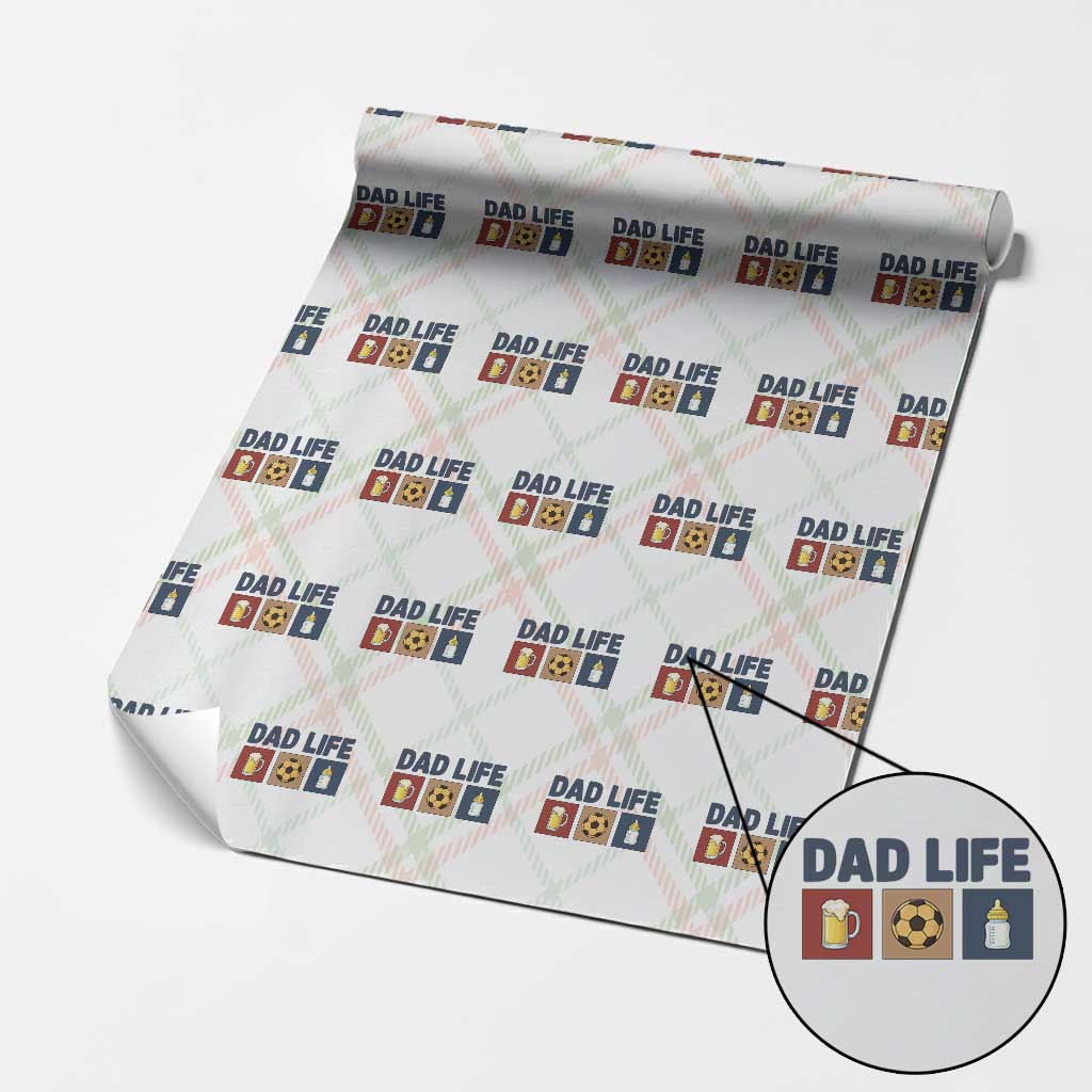 Dad Life Soccer Beer Baby Bottle Wrapping Paper Roll Fathers Day Gift