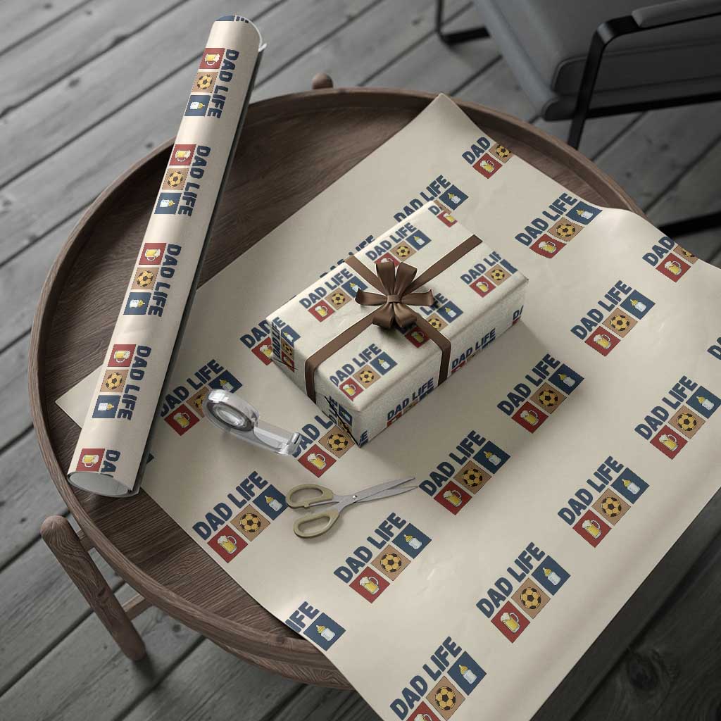 Dad Life Soccer Beer Baby Bottle Wrapping Paper Roll Fathers Day Gift