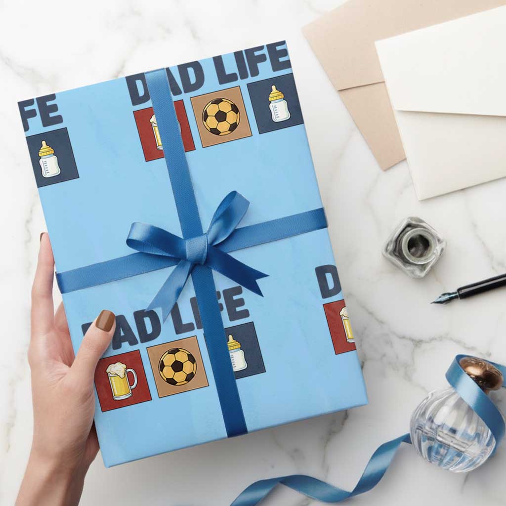 Dad Life Soccer Beer Baby Bottle Wrapping Paper Roll Fathers Day Gift