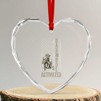 Dad Mode Activated Heart Crystal Glass Ornament Tactical Baby Carrier Military Father Amerian Flag