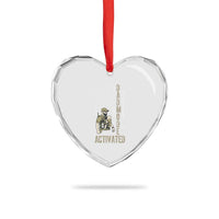 Dad Mode Activated Heart Crystal Glass Ornament Tactical Baby Carrier Military Father Amerian Flag