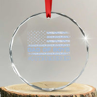 Dad Of Boys Outnumbered Crystal Glass Ornament Boy Dad Father's Day Daddy Son Camo American Flag TS10