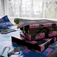 Dad Of Girls Wrapping Paper Roll Funny Girl Dads Pink Camo American Flag - Wonder Print Shop