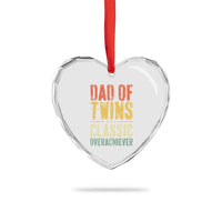 Dad Of Twins Classic Overachiever Heart Crystal Glass Ornament Proud Twin Father