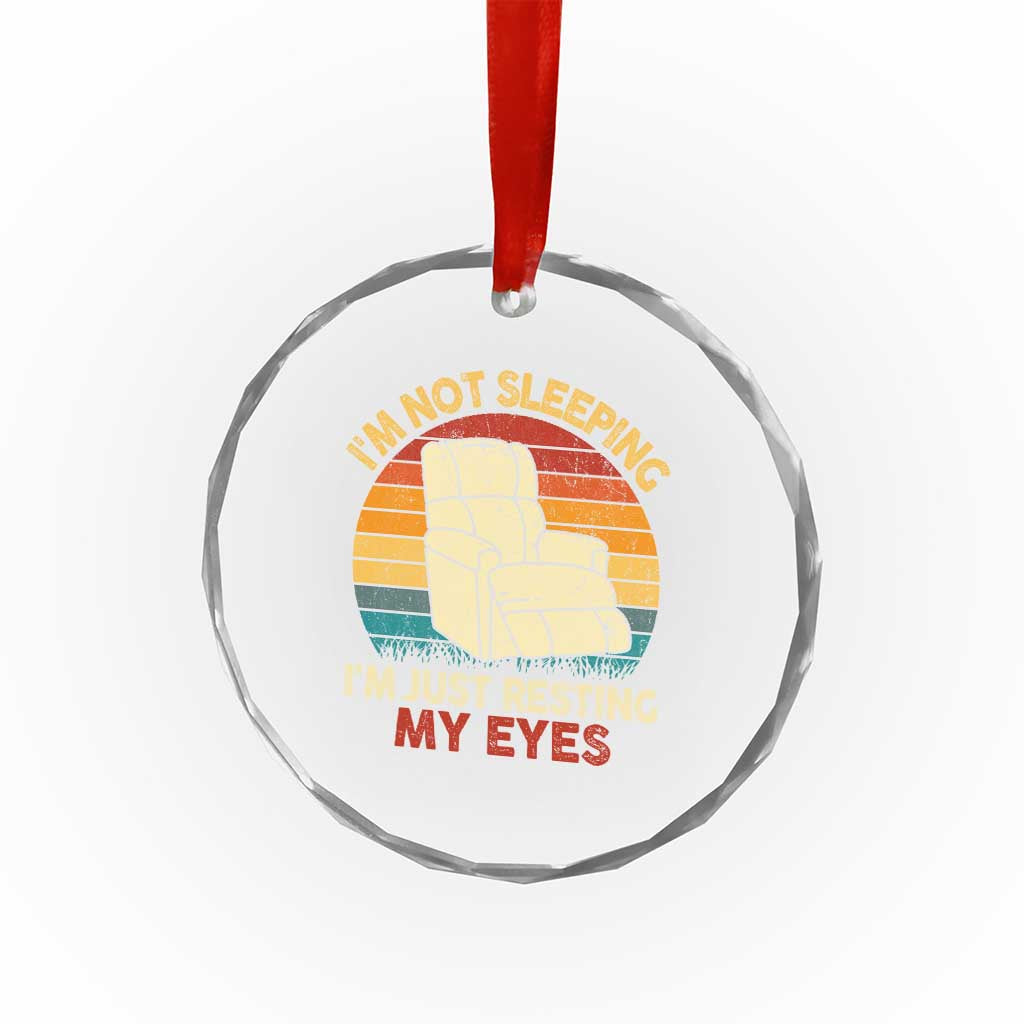 Dad Papa Grandpa Jokes Crystal Glass Ornament I'm Not Sleeping I'm Just Resting My Eyes TS10
