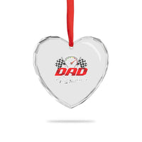 Dad Pit Crew Heart Crystal Glass Ornament Racing Family Matching Father's Day