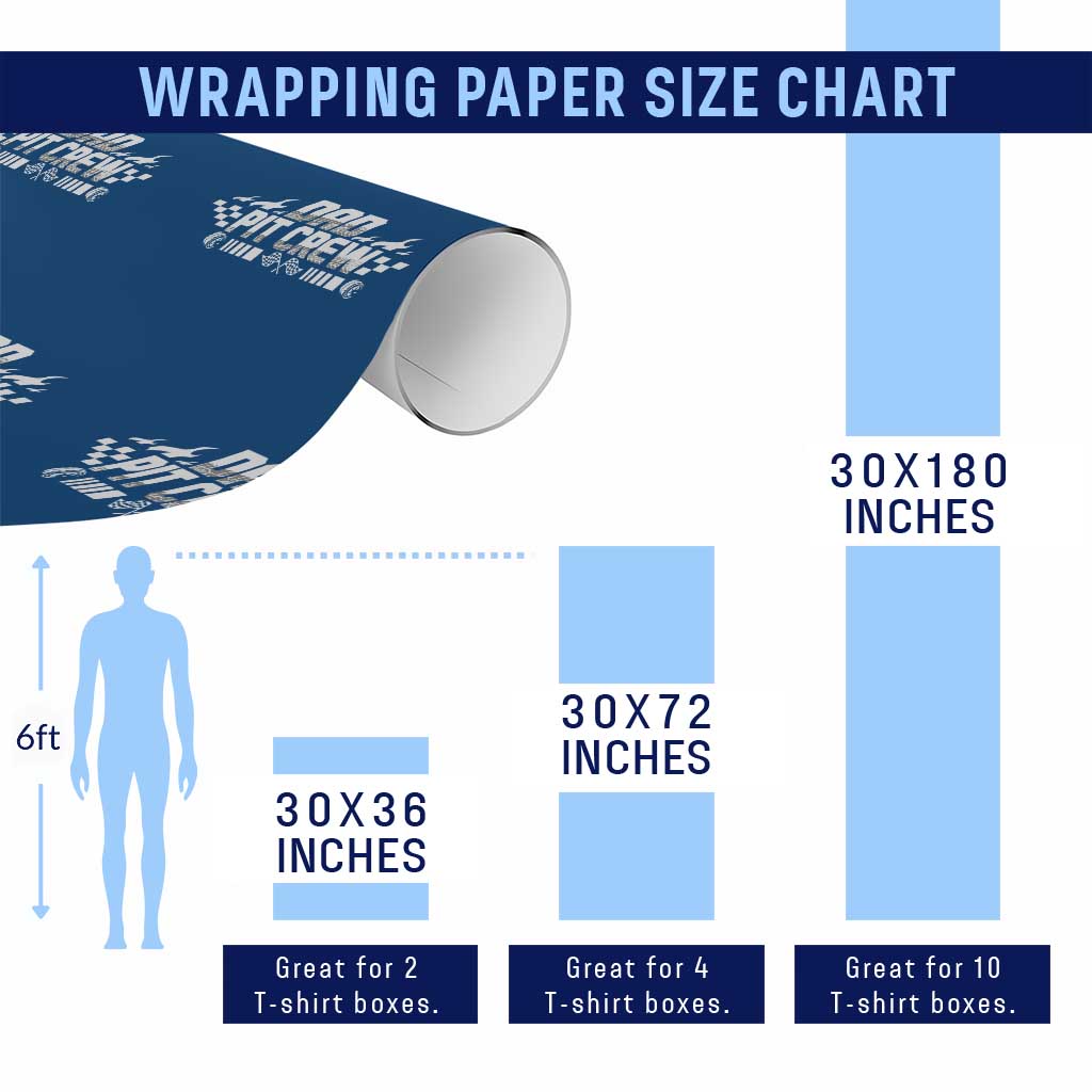 Dad Pit Crew Wrapping Paper Roll Race Car Family Racing Birthday Hosting Parties - Wonder Print Shop