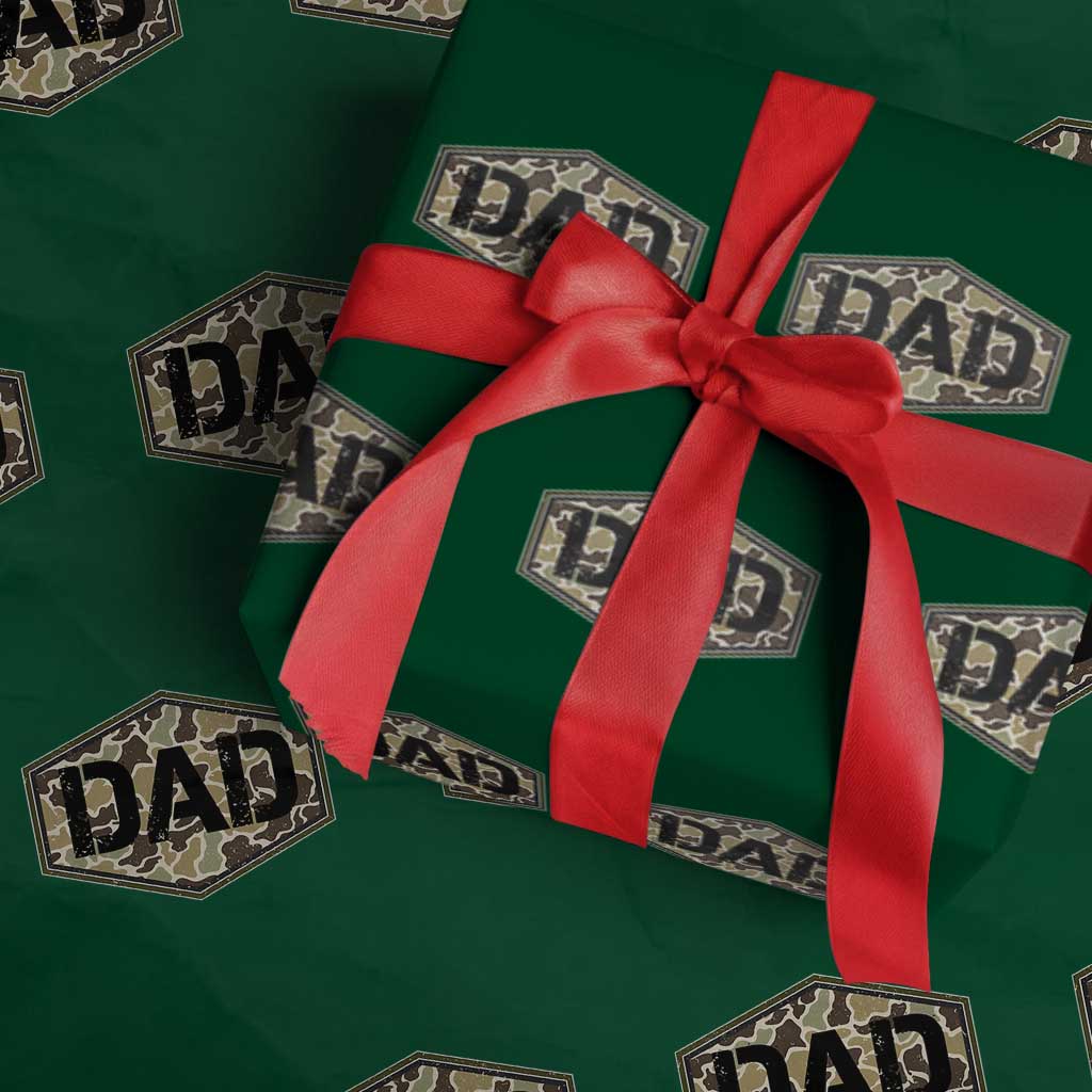 Dad Retro Old Camo Hunting Daddy Fathers Day Wrapping Paper Roll Dad Retro Old Camo Hunting Daddy Fathers Day