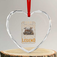 Dad The Carpenter The Myth The Legend Heart Crystal Glass Ornament Funny Woodworker Carpenter Graphic