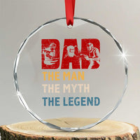 Dad The Man The Myth The Legend Crystal Glass Ornament Funny Welder Welding - Wonder Print Shop