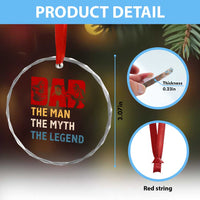 Dad The Man The Myth The Legend Crystal Glass Ornament Funny Welder Welding - Wonder Print Shop