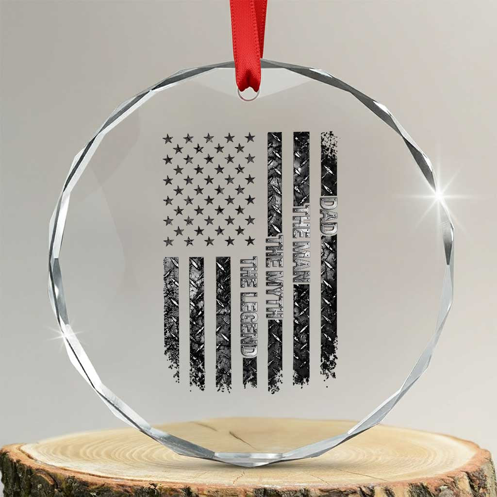 Dad The Man The Myth The Legend Crystal Glass Ornament Proud American Welder Gift