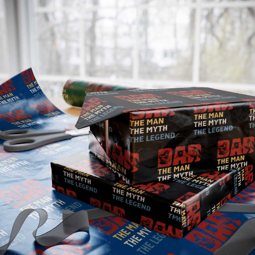 Dad The Man The Myth The Legend Wrapping Paper Roll Funny Welder Welding - Wonder Print Shop