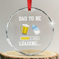 Dad to Be 2026 Crystal Glass Ornament Funny Pregnancy Reveal