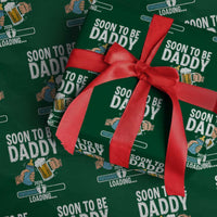 Dad to Be 2026 Wrapping Paper Roll Promoted To Daddy Beer Lover New Baby Gift