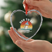 Dad to Be 2026 Heart Crystal Glass Ornament Funny Pregnancy Announcement Gift