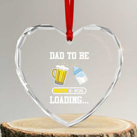 Dad to Be 2026 Heart Crystal Glass Ornament Funny Pregnancy Reveal