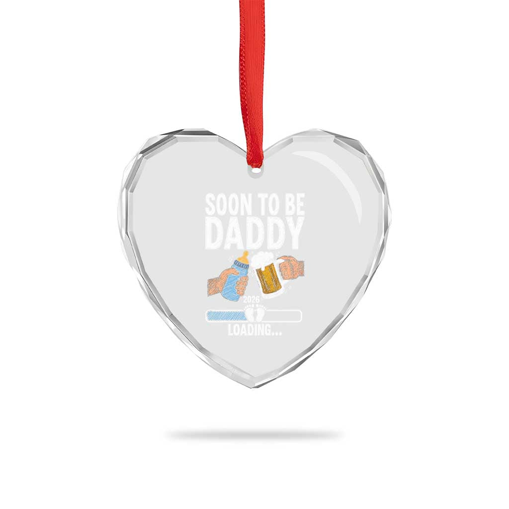 Dad to Be 2026 Heart Crystal Glass Ornament Promoted To Daddy Beer Lover New Baby Gift