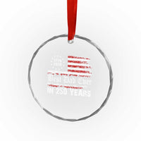 Dad USA 250th Anniversary Crystal Glass Ornament Best Father Ever In 250 Years Vintage American Flag