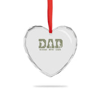 Dad Veteran Myth Legend Dad Military Father Gift Heart Crystal Glass Ornament