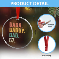 Dada Daddy Dad 67 Crystal Glass Ornament Funny Six Seven Father's Day