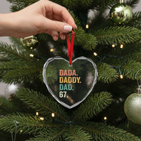 Dada Daddy Dad 67 Heart Crystal Glass Ornament Funny Six Seven Father's Day