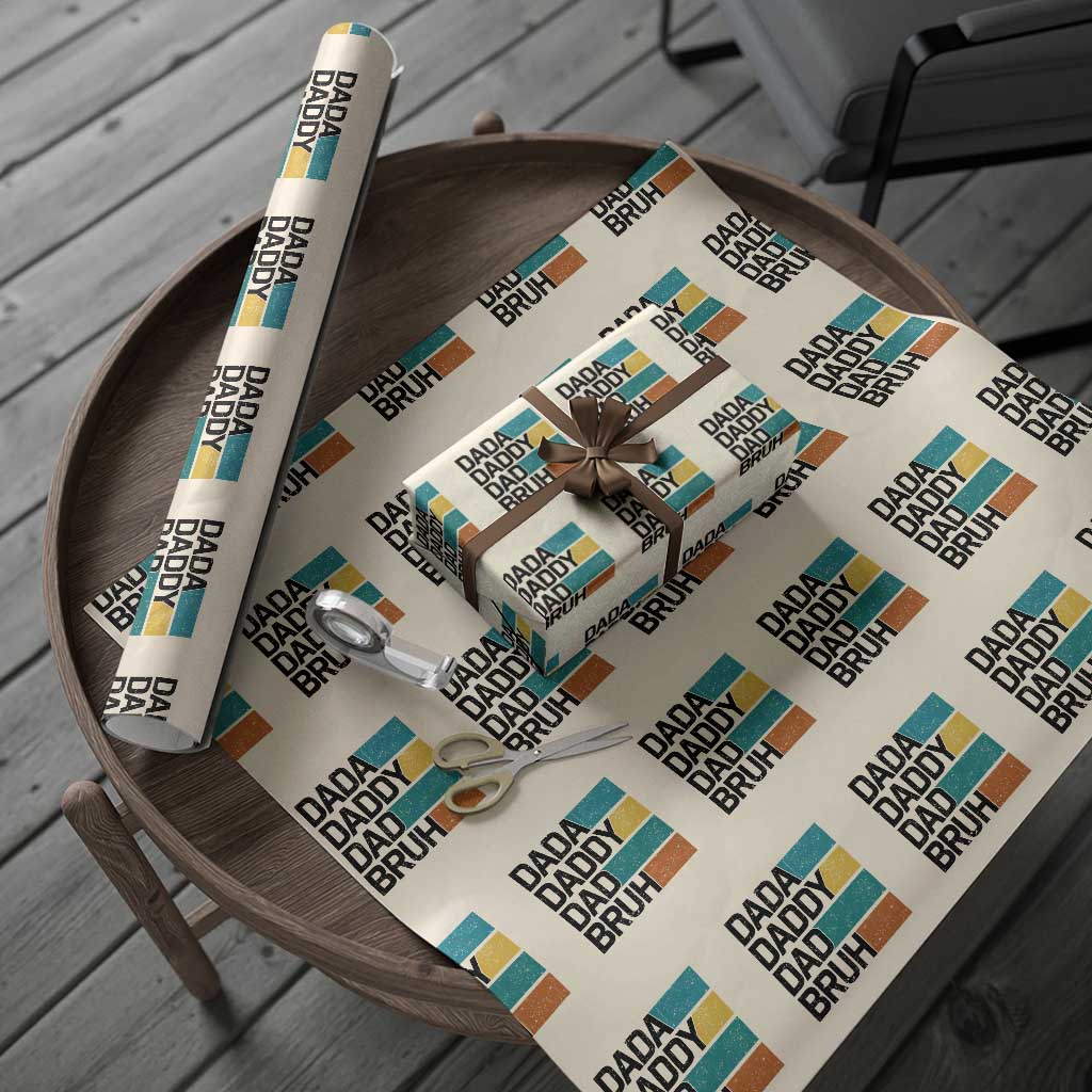 Dada Daddy Dad Bruh Wrapping Paper Roll Funny Fathers Day Bruh - Wonder Print Shop