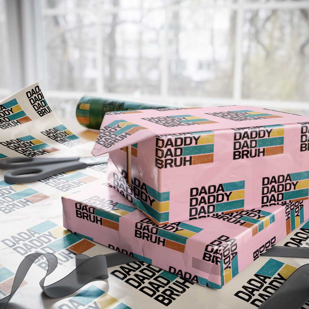 Dada Daddy Dad Bruh Wrapping Paper Roll Funny Fathers Day Bruh - Wonder Print Shop