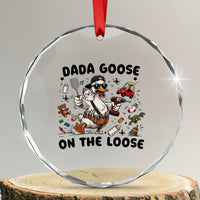 Dada Goose On The Loose Crystal Glass Ornament Funny Fatherhood Humor Gift
