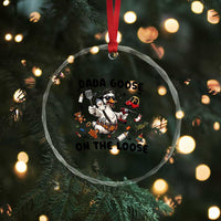 Dada Goose On The Loose Crystal Glass Ornament Funny Fatherhood Humor Gift