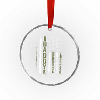 Daddy Husband Protector Hero Crystal Glass Ornament Fathers Day Vintage American Flag