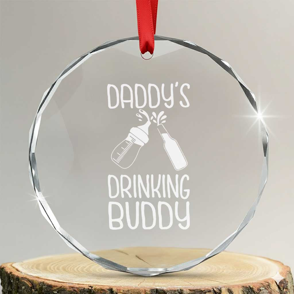 Daddy's Drinking Buddy Crystal Glass Ornament Funny Baby Shower Infants Outfit Newborn Gift TS10